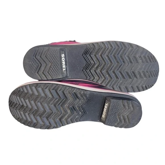 Sorel Tofino lace up, faux fur trim, waterproof Pink boots Mid- calf Size 6 GUC - Picture 7 of 8